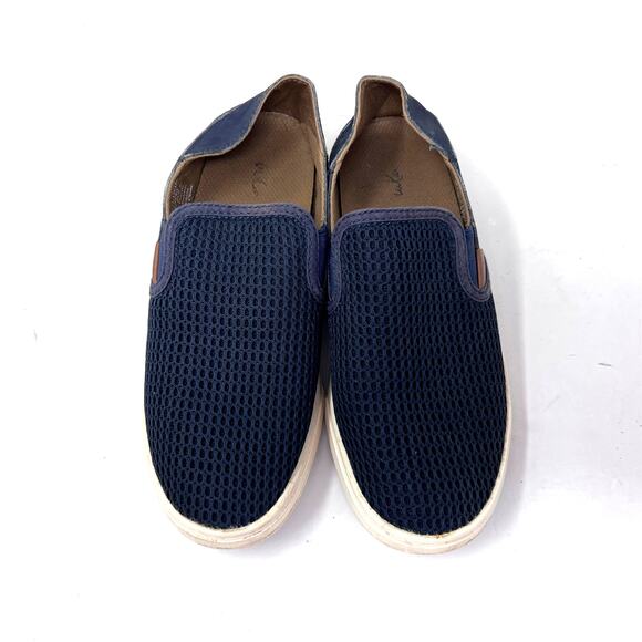 OluKai Pehuea Sneakers Womens Size 7 Navy Blue Mesh Drop-In Heel‎ Slip-On Flats - Picture 3 of 8